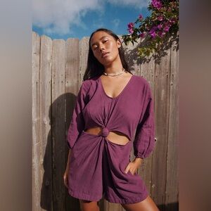 Free People Knotty But Nice Purple Romper